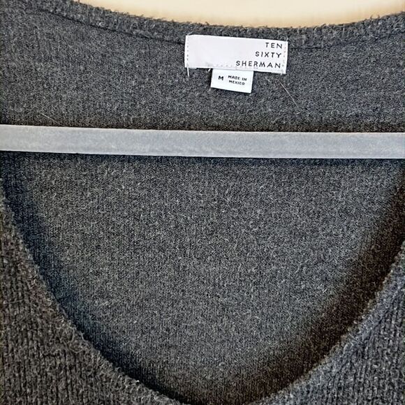 Charcoal Grey Flutter Sleeve Sweater Dress Size: Medium - Picture 2 of 6